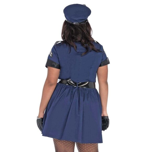 Plus 5Pc Flirty Cop Costume Womens Sizes 1x 2x Halloween Roleplay Uniform - Picture 5 of 9